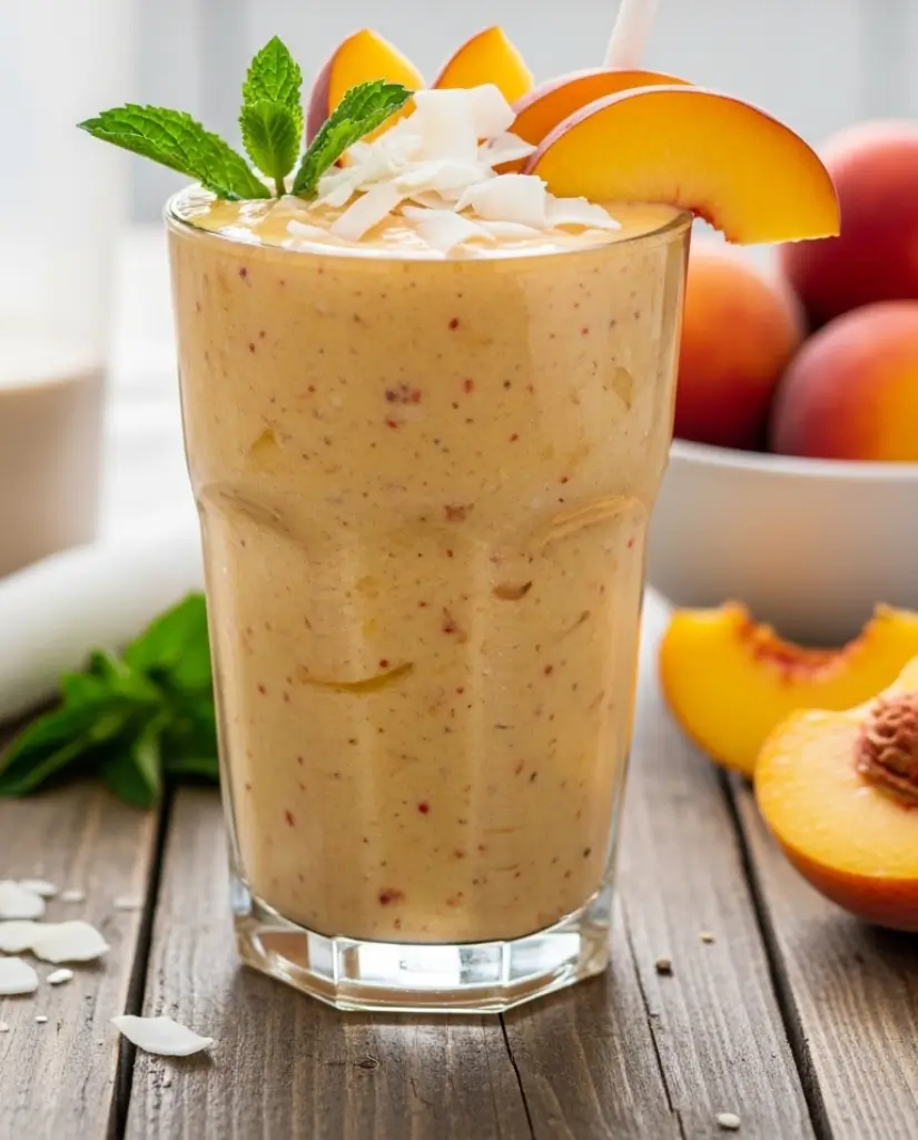 Peach Coconut Pre Workout Smoothie