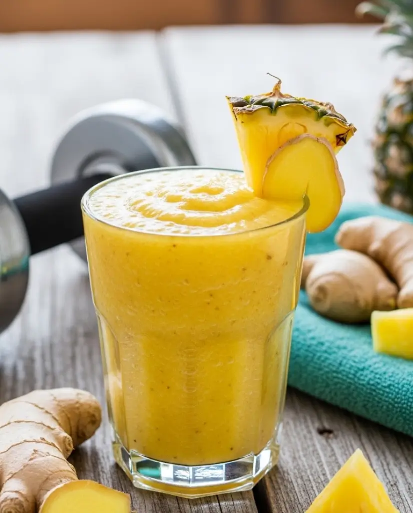Pineapple Ginger Pre Workout Smoothie