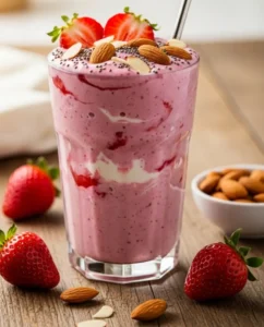 Strawberry Almond Protein Smoothie