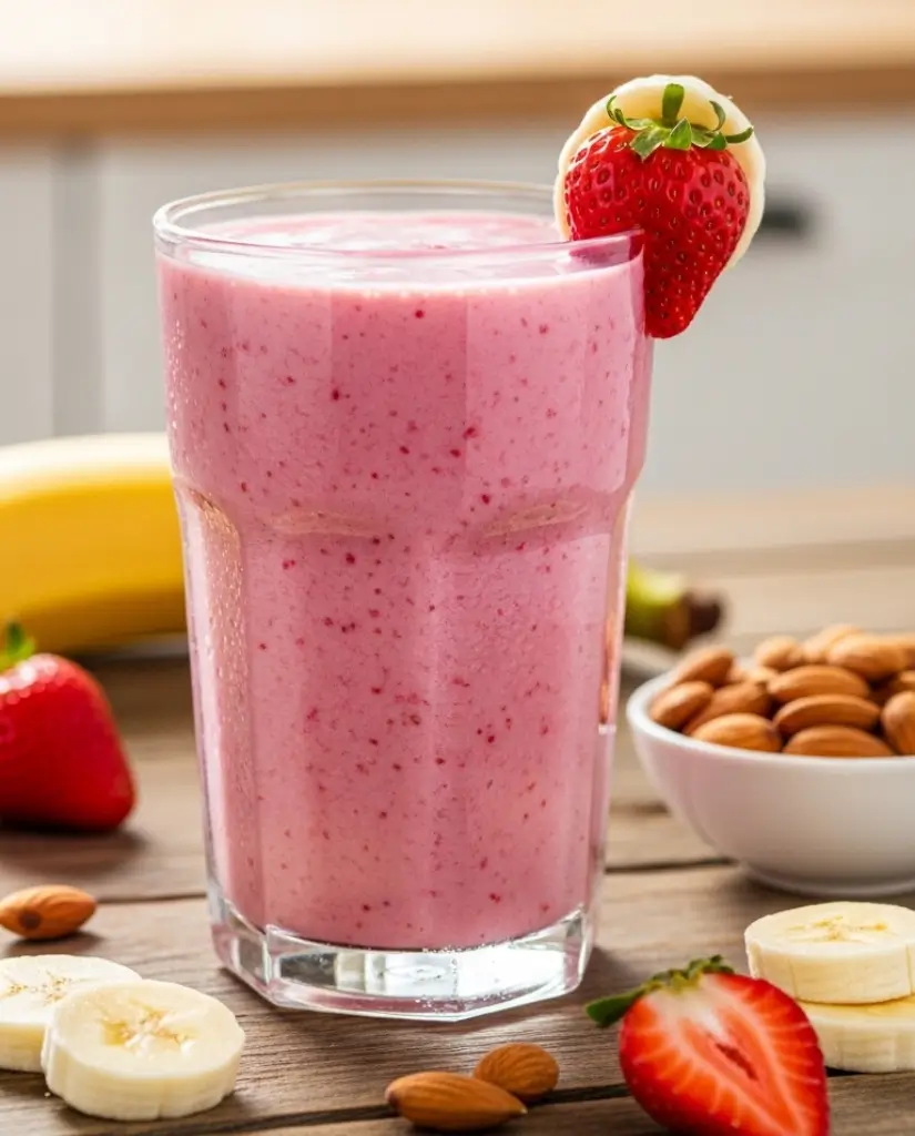Strawberry Banana Almond Smoothie