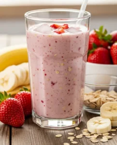 Strawberry Banana Oat Morning Smoothie