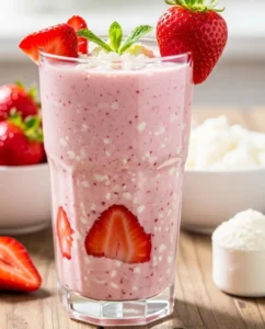 Strawberry Cottage Cheese Protein Smoothie