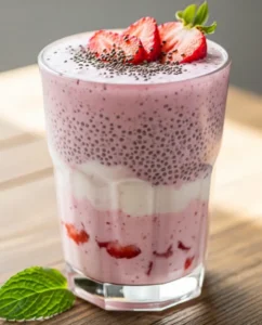 Strawberry Yogurt Chia Morning Smoothie