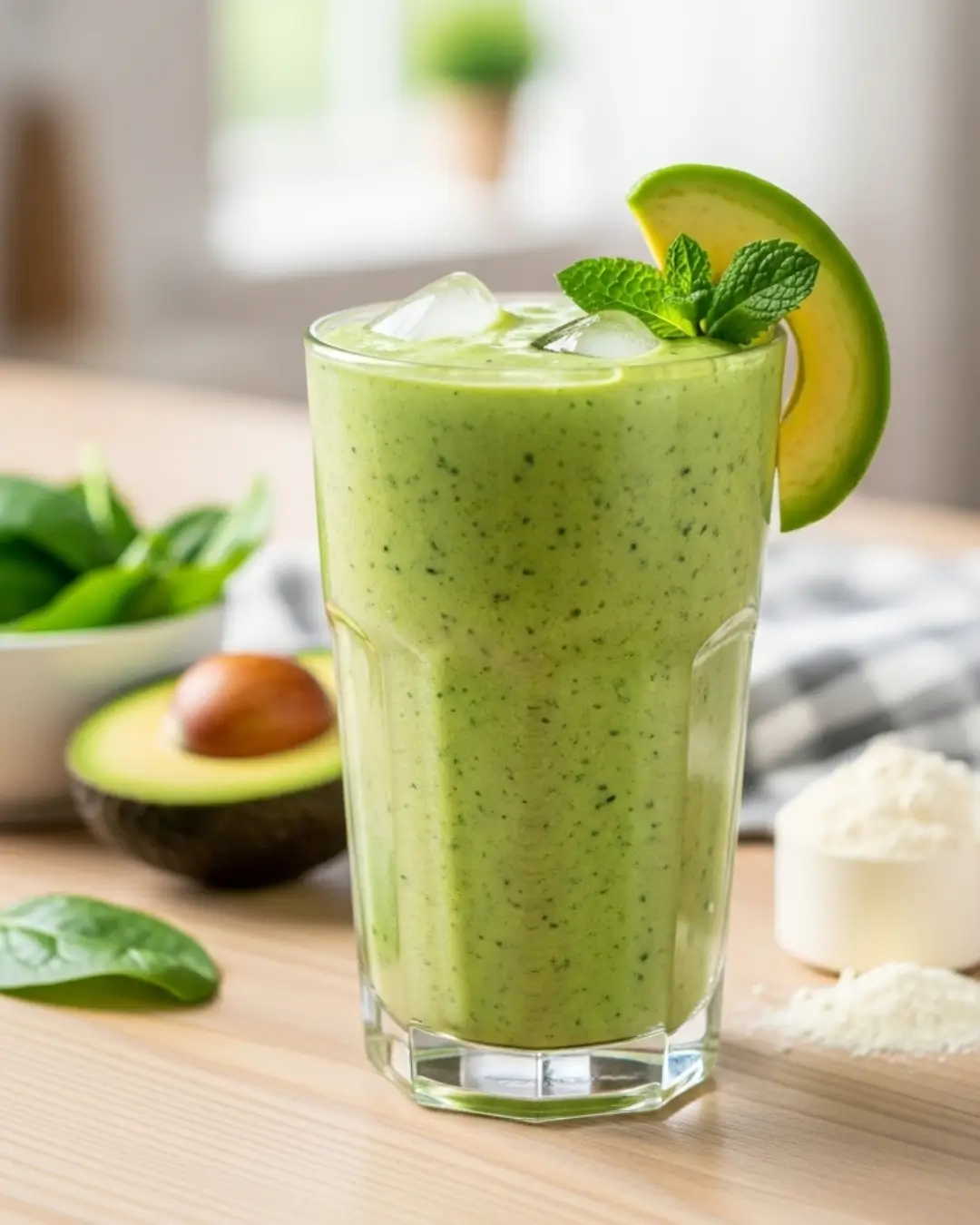 Avocado Spinach Protein Smoothie