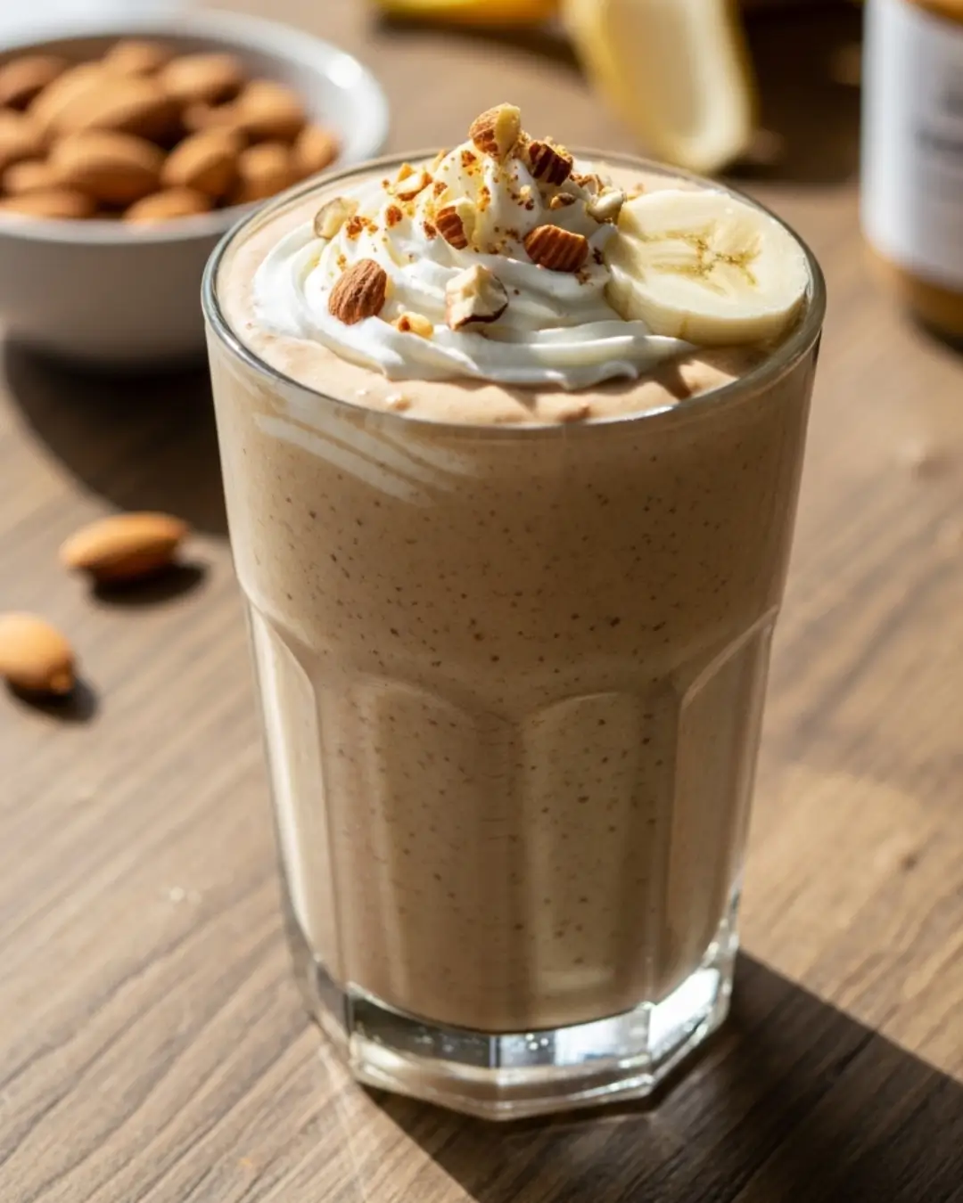 Banana Almond Butter Protein Smoothie