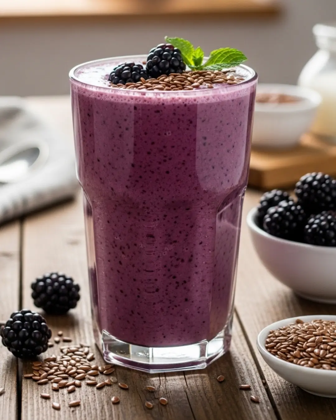 Blackberry Flax Seed Antioxidant Smoothie