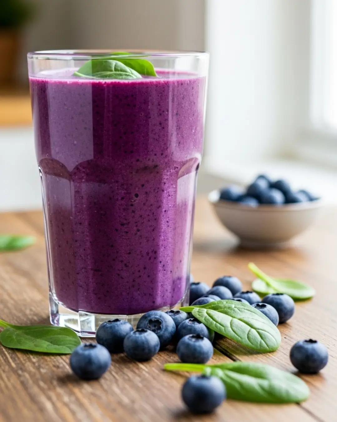 Blueberry Spinach No Sugar Smoothie