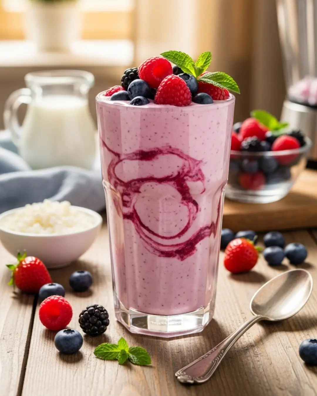 Cottage Cheese Berry Smoothie
