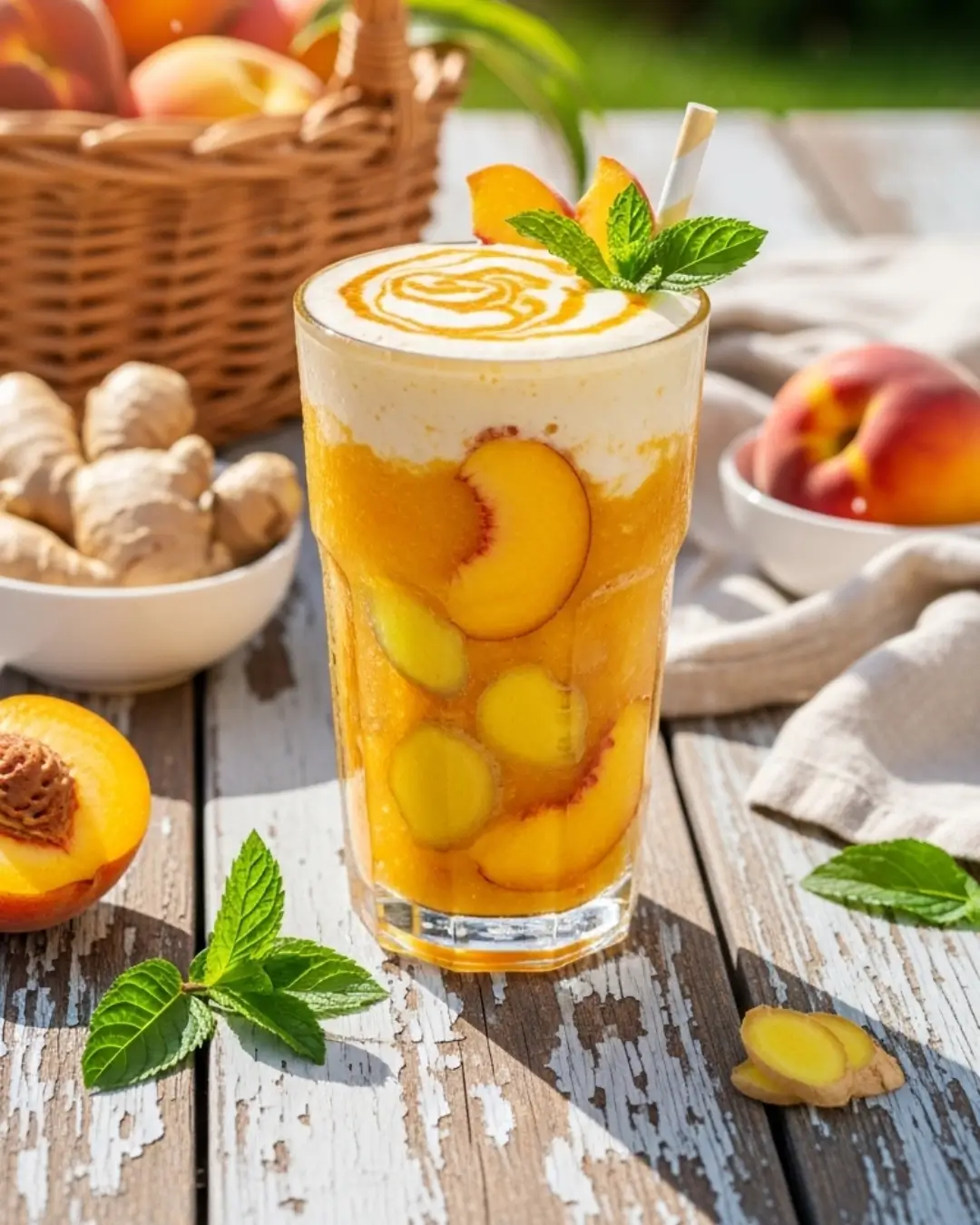 Peach Ginger Summer Smoothie