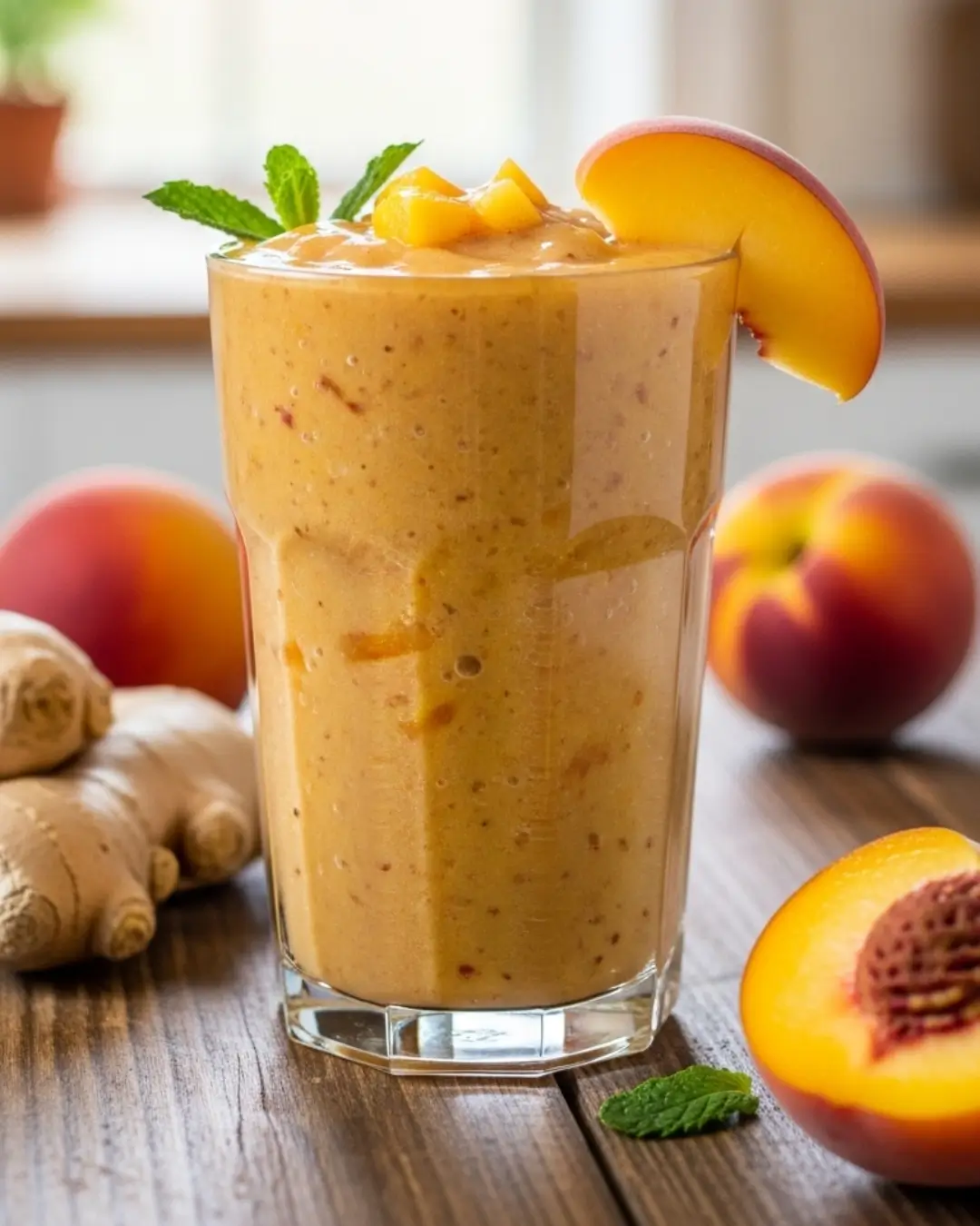 Peach Ginger Thick Smoothie