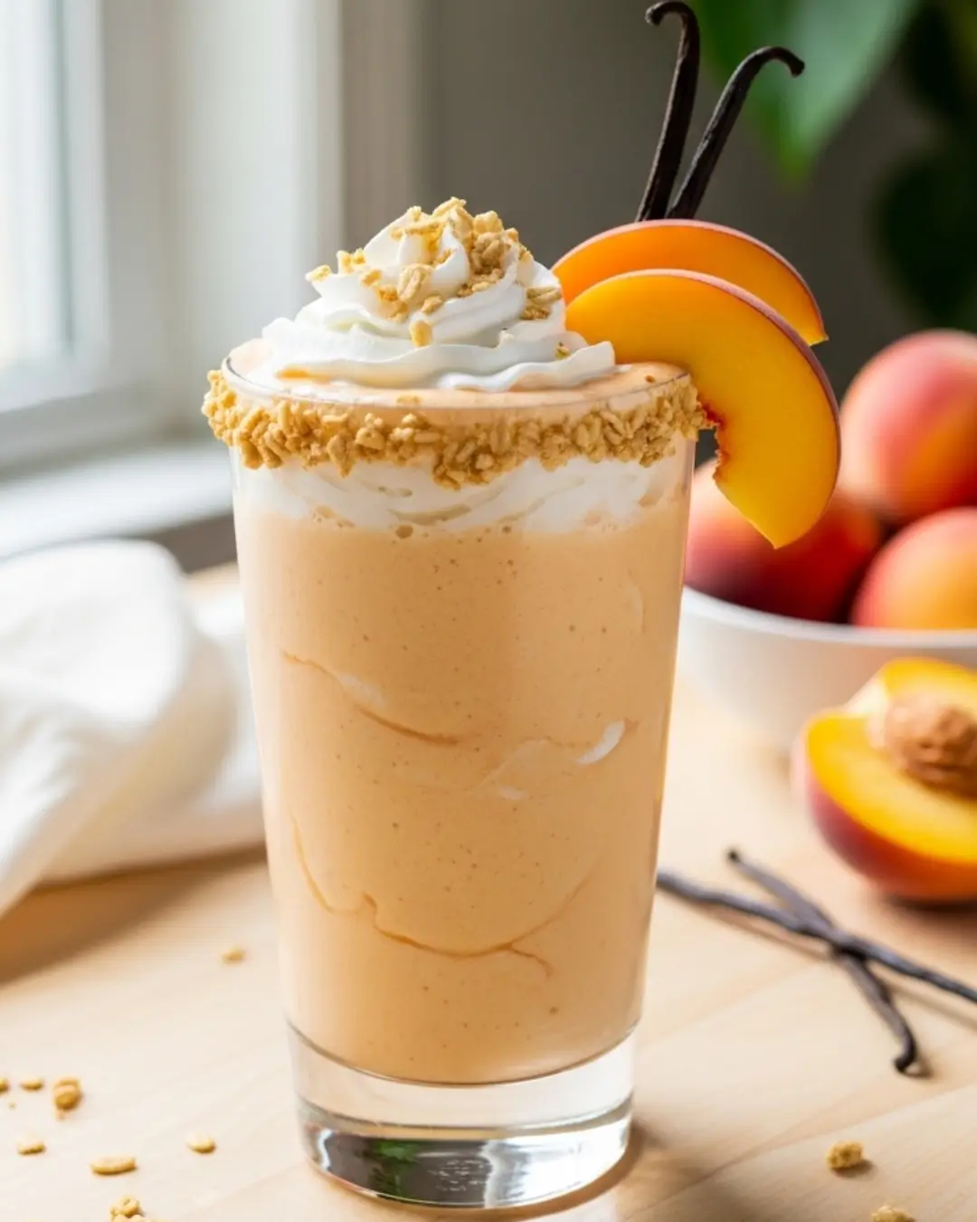 Peach Vanilla Greek Yogurt Smoothie