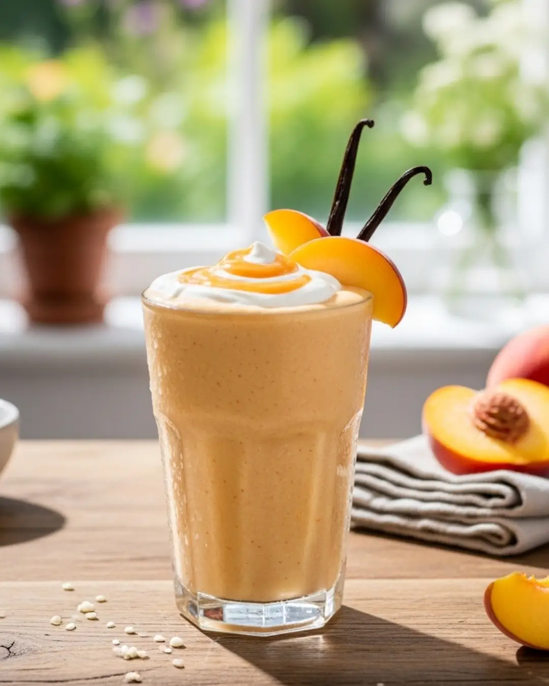 Peach Vanilla Protein Smoothie