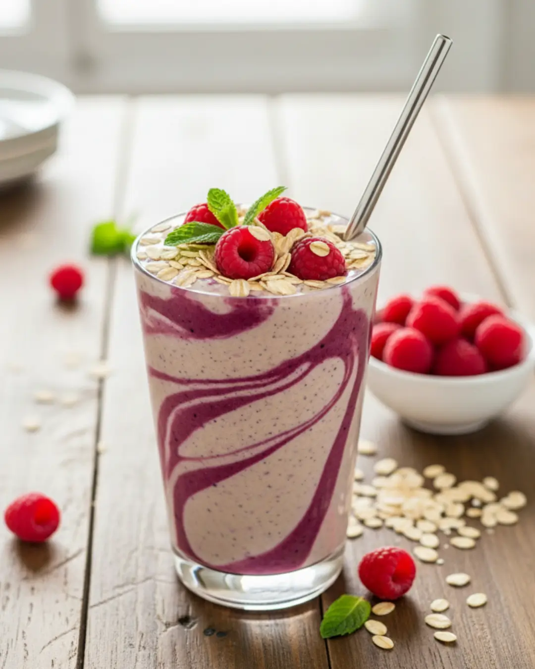 Raspberry Oat Smoothie