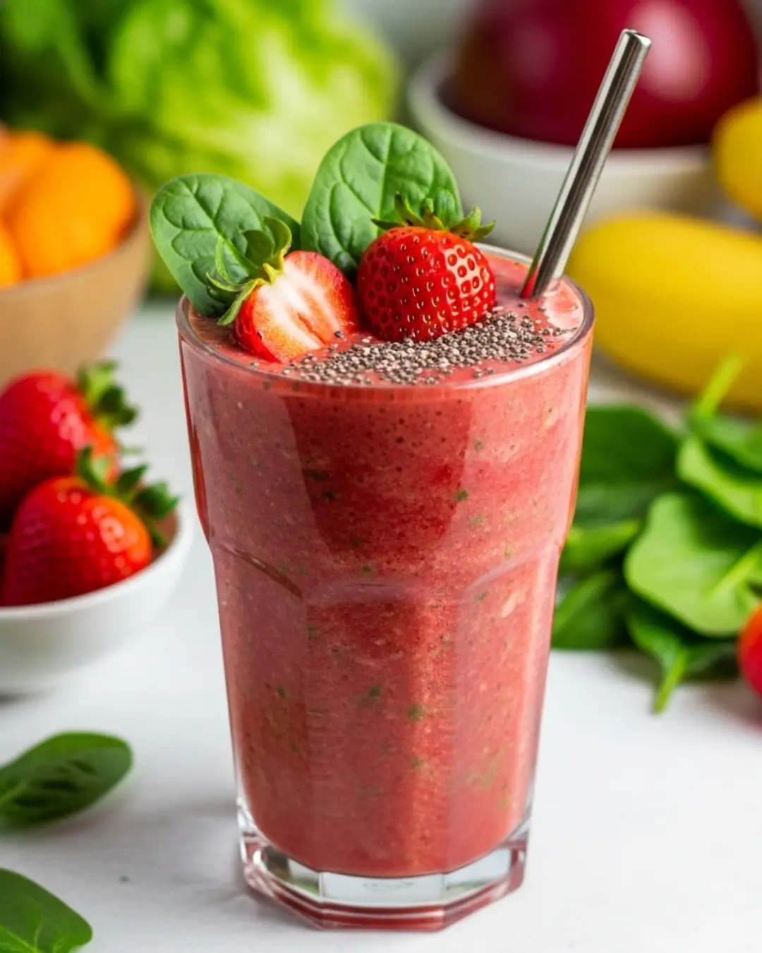 Strawberry Spinach Fat Burner Smoothie