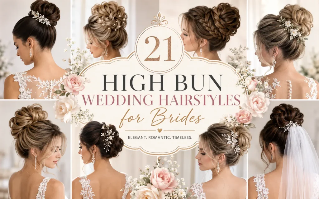 21 high bun wedding hairstyles for brides 1024x640